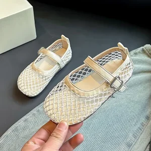 Children’s Flats Summer Breathable Princess Shoes for Girls Simple Fashion Kids Casual Shoes Soft Soled Trend Versatile