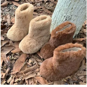 Children’s Furry Boots Winter Children’s Snow Short Boots Girls’ Big Cotton Boot