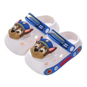 Children’s Glowing Summer Sandals and Garden Shoes Boys’ Slip On Shoes with Cartoon Pattern Kids Lights Holes for Summer