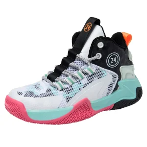 Children’s High Top Casual Running & Basketball Sneakers Mesh Upper Multi-Color School Shoes for Boys Girls Winter Autumn Season