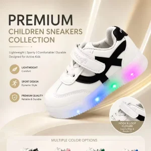 Children’s LED Glowing Sneakers Baby Girls Toddler Shoes with Light Up Sole Luminous Sneakers Tenis for Kids