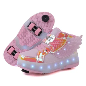 Children’s LED Sports Run Sneakers Baby Boys and Girls Light Up Shoes with Mesh Design Kids’ Sport Shoes