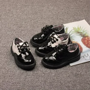 Children’s Leather Shoes Spring and Autumn Boys’ Black Dance British Style Small Leather Shoes Girls’ Wedding Shoes