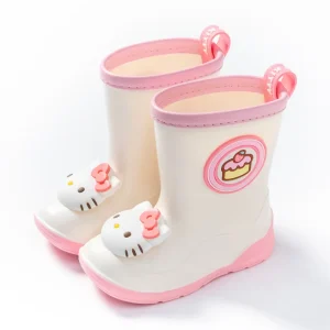 Children’s Lightweight PVC Rain Boots Waterproof Gumboots for Kids and Girls Non-Slip for Summer and Autumn