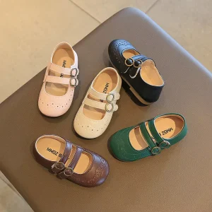 Children’s Little Leather Shoes Spring Summer New Soft Sole Cute Princess Shoes Round Head Breathable Single Shoes
