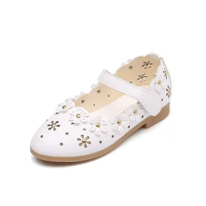 Children’s Lovely Princess Shoes Spring and Autumn Soft Sole Hollow Flat Baby Flower Leather Shoes Kids Shoes