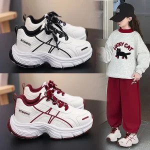 Children’s Microfiber Sneakers Spring Torre Shoes Soft Sole Lightweight Mid-size Casual Stripes