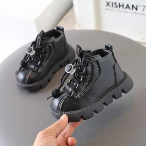 Children’s PU Leather Shoes Autumn Kindergarten Casual Indoor Neutral Breathable Kid Flat Shoes