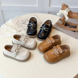 Children’s PU Shoes 3 6 Years Old Loafers Summer Korean Style Velcro Princess Soft Sole Shoes