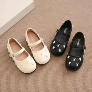 Children’s Princess Shoes Summer New Girls Sandals Mary Jane Cute Outdoor Casual Flat Shoes Kids Non Slip PU Leather Shoes