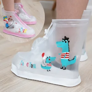 Children’s Rain Boot Covers Kids Girls Boys Non-Slip Thickened Student Wear-Resistant Rain Boot Shoes Covers Cartoon Shoes Cover
