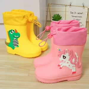 Children’s Rain Boots Cartoon Style Waterproof Anti-slip Water Shoes for Kids