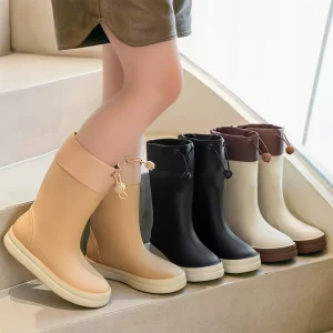 Children’s Rain Boots Custom logo Kids Rubber Rain Boots Non-slip Toddler Rain Boots with Lights