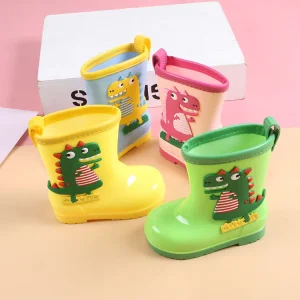 Children’s Rain Boots Rubber Water Shoes Cute Cartoon Design Baby Boy Girl