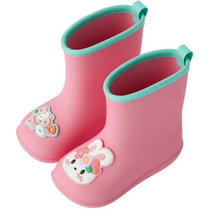 Children’s Rain Boots Waterproof Summer Rubber Shoes for Kids and Toddlers Featuring Cartoon Design for Water Activities