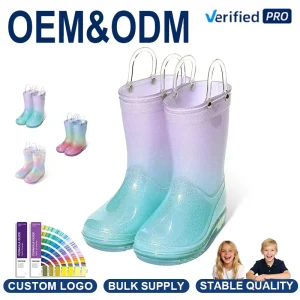 Children’s Rainbow Crystal Rain Boots Soft Comfortable Princess Style Garden Beach Shoes Kids Footwear