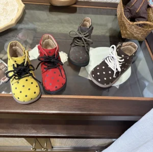Children’s Retro Cow Suede Cute Polki Dots Shoes Girls British Winter Children’s Winter Shoes