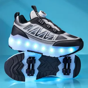 Children’s Roller Shoes Four Wheels Summer Boys Luminous Removable Girls Students with Wheels Sneakers
