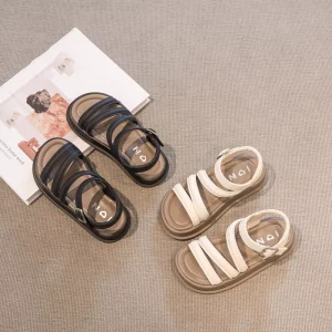 Children’s Roman Sandal Shoes Casual White Black Baby Little Girls Soft Soles Sandals for Summer