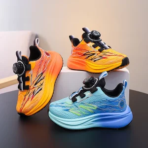 Children’s Running Shoes Sneakers Casual Mesh Breathable Spring Autumn Rotating Button