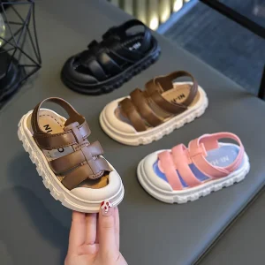 Children’s Sandals Men’s Summer Slippers 1-5 Years Old Soft Soled Non slip Sandals Baby Walking Shoes