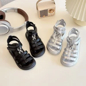Children’s Sandals Summer Beach Shoes New Trendy Roman Sandals Girls’ Princess Shoes