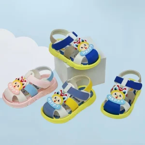 Children’s Sandals Summer Boys’ Girls’ Baby Infant Toddler Shoes Closed Toe Single-strap Velcro Closure Cartoon