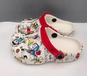 Children’s Sandals Unisex Closed-toe Beach Shoes One-piece Floral Pattern Breathable Perforated Shoes