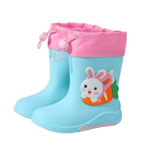 Children’s Shiny Rain Boots Baby Water Boots Cute Heart-shaped Kid Rain Boots Cute Cartoon Children’s Rain Shoes