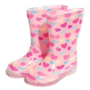 Children’s Shiny Rain Boots, Baby Water Boots, Heart-shaped, Cartoon Rain Shoes