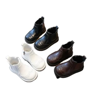Children’s Shoes Boots for Kids Casual Girls Fashion Boots Winter Autumn Anti Slip Pink Love Zip Lace Up Boot