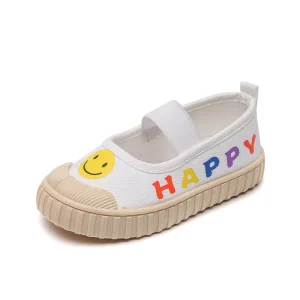 Children’s Shoes Cartoon Print Cute Canvas Shoes Girls Soft Fashion Slip on Pre Walkers Toddler Kids Casual Teenage Shoes