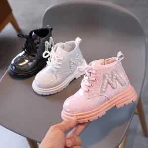 Children’s Shoes Fashion Girls PU Leather Martin Boots Outdoor Shoes Non slip Kids Snow Boots