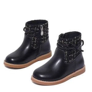 Children’s Shoes New Catwalk Little Girl Short Autumn and Winter Leather Boots