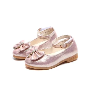 Children’s Shoes Sweet Bow Girl Princess Shoes Flat and Comfortable Small Leather Shoes