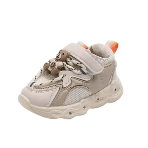 Children’s Shoes with Lights on New Style for Boys Mesh Shoes for Girls Soft Soled Baby Walking Shoes Trendy Trend