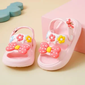 Children’s Slippers Breathable Summer Cute Soft Sole Boys and Girls Baby Bow Slippers Children’s Sandals