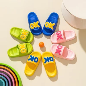 Children’s Slippers Cartoon Mushroom Non slip Soft Bottom Bathroom Cute Summer Slippers for Baby Boys and Girls