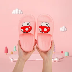 Children’s Slippers Cartoon Mushroom Non slip Soft Bottom Bathroom Cute Summer Slippers for Baby Boys and Girls