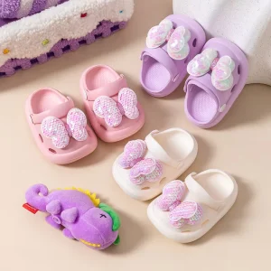 Children’s Slippers Girls’ Princess Style Anti Slip Soft Fashionable Bow Girls’ Baby Toe Shoes for Going Out