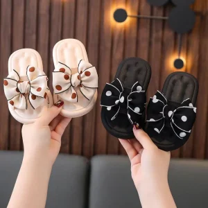 Children’s Slippers Little Princess Girls Summer Outdoor Bowknot Sandals Medium Kids Durable Soft Sole Indoor Toddler Shoes