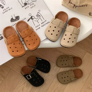 Children’s Slippers Outdoor Summer Retro Toe Shoes Baby Soft Soled Sandal
