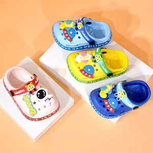 Children’s Slippers Summer Girls’ Cute Cartoon Indoor Soft Sole Shoes Non Slip Boys’ Baby’s Household Hole Sandals