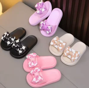 Children’s Slippers with Bow Cute Summer Sandals Soft Soled Indoor and Outdoor Slippers for Toddlers and Young Kids