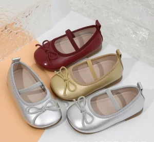 Children’s Small Leather Shoes Spring and Autumn Girls’ Princess Shoes with Bow Versatile Fashionable Single Shoes