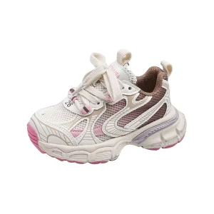 Children’s Sneakers Spring Fashion Contrast Light Torre Velcro Closure 7-12 Years Casual Running Shoes