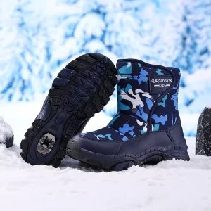 Children’s Snow Boots Boys Winter New Thickened Cold-proof Warm Girls’ Steel Claw Snow Boots for Kids