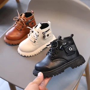 Children’s Snow Boots Winter Boys and Girls Short Boots Velvet Thickened Waterproof Non Slip Cotton Shoes