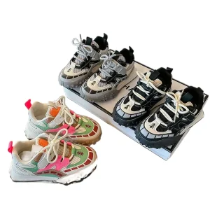 Children’s Soft Sole Breathable Running Chunky Shoes Boys Girls Walking Sports Sneaker Baby Toddler Kid Youth Fashion Sneakers