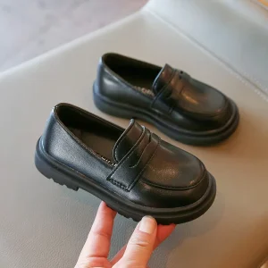 Children’s Solid Color Small Leather Baby Casual Fashion Shoes